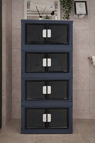 Funny Life 4 Katlı Tekerlekli Katlanır Çok Amaçlı Portatif Dolap Organizer - ...