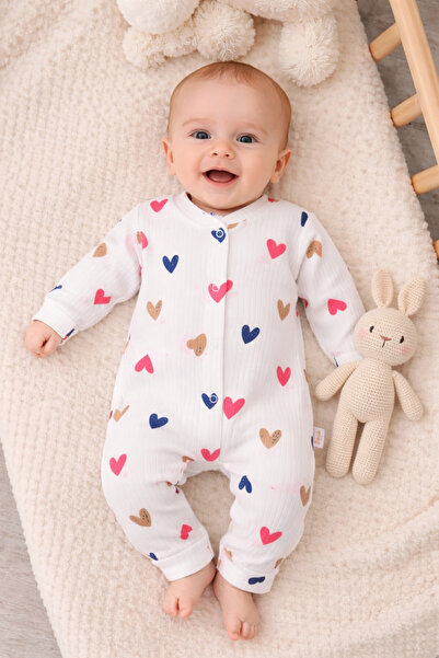 Rain Baby Baby Rompers Heart Pattern Cotton 1-6 Months