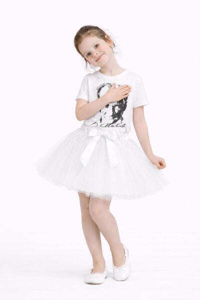 Kuraff Giyim 23 April 29 October Girls' Festival Summary Tutu Skirt and T-Shirt