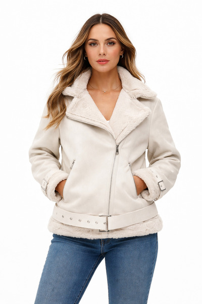 NAR ÇİÇEĞİ GİYİM İçi Kürklü Süet Mont