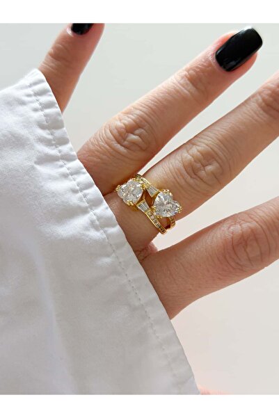 CHARMLUCKY خاتم باجيت بحجر على شكل قلب (قابل للتعديل)