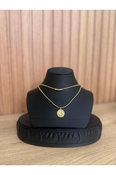 Çelik İkili Kombin Zincir Dört Yapraklı Yonca Figürlü Kolye