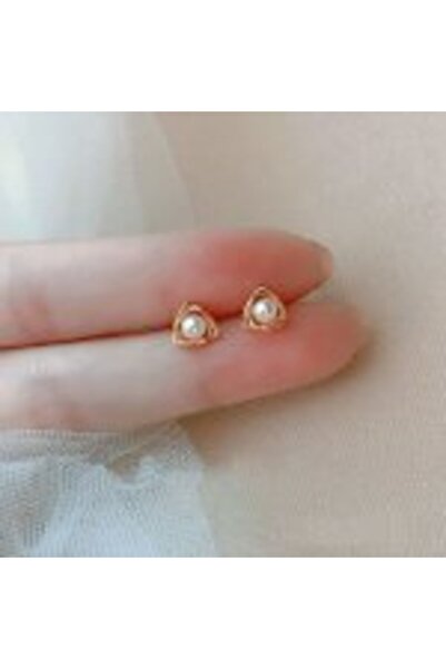 OEM Cercei Triangular Pearl Elegance – Eleganță și Strălucire Aurie 18k