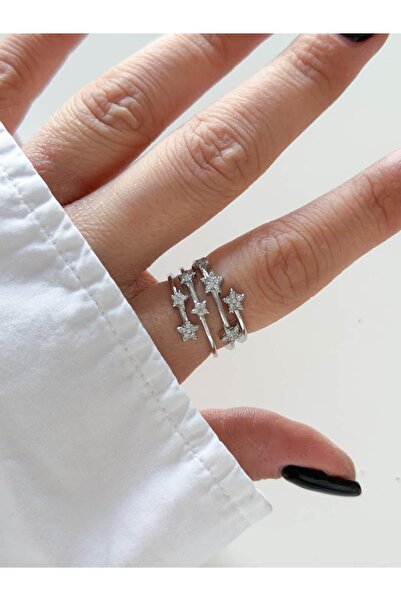 CHARMLUCKY Stone Star Spiral Ring