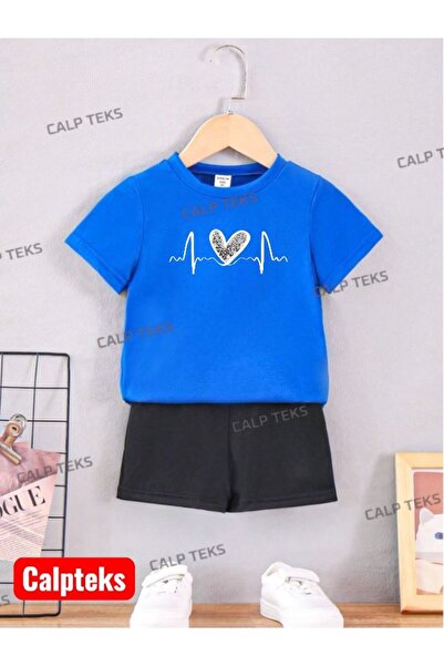 CALP TEKS SET DE VARĂ PENTRU COPII CU IMprimeu RHYTHM HEART - PANTALONI SCURȚ...