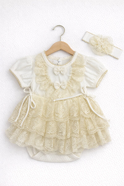 Kardeşler Bebe Tutu Skirt and Lace Baby Girl Bodysuit Set (with Headband)