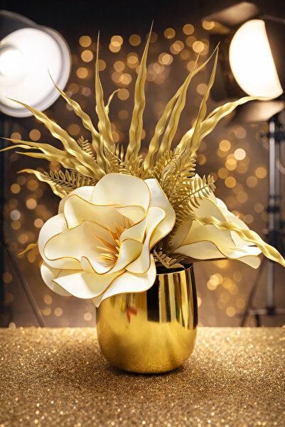 essacraft GOLD CEVİZ VAZO EVA ARANJMAN