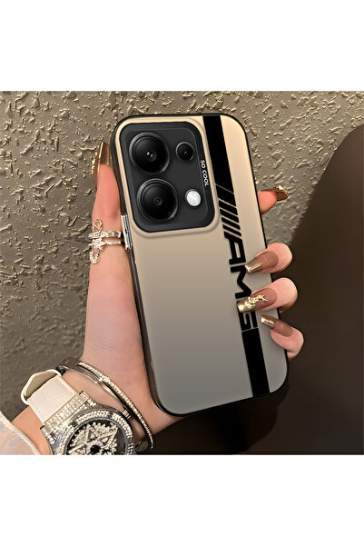 Hontinga حافظة صلبة رفيعة مضادة للسقوط بنمط AMG متوافقة مع هاتف Poco M6 Pro 4G