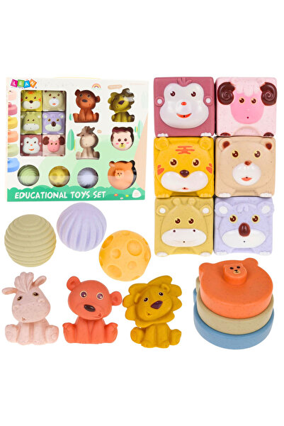 Three top online Комплект меки сензорни образователни еко блокчета гумени жив...