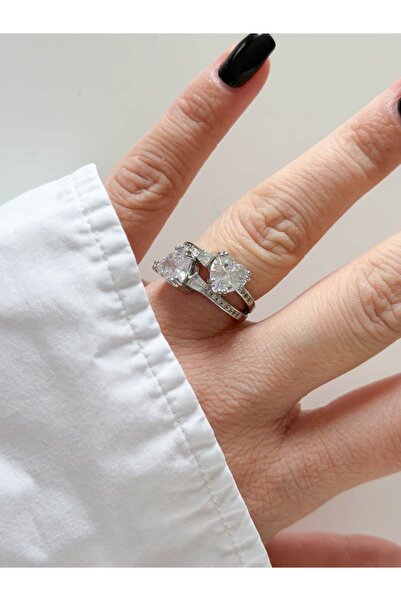 CHARMLUCKY خاتم باجيت بحجر على شكل قلب (قابل للتعديل)