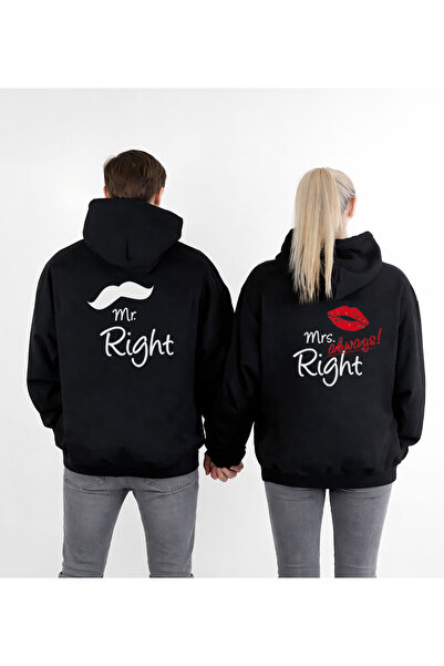 MODA Mr. Mrs. Ziua Îndrăgostiților cu imprimeu Hanorac cu glugă în combinație...