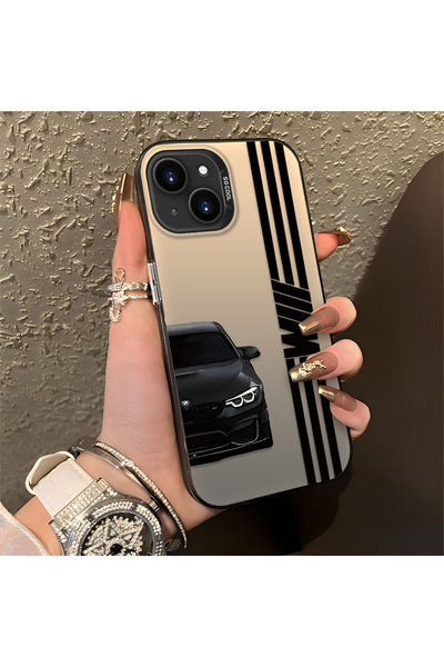 Hontinga iPhone 13 ile Uyumlu Anti Düşme İnce Sert kılıf BMW Desenli