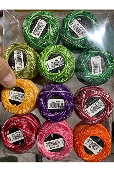 domino No:12 Kotton Perle Numara Ip Seti (11 ADET GÖRSELDEKİ RENKLER)