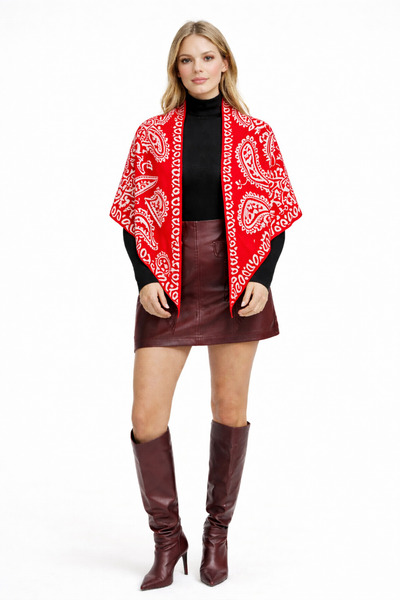 Wega Moda Șal de umăr cu model triunghiular, cu două fețe – Eșarfă tricotată ...