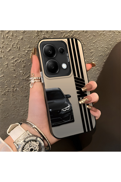 Anti Fall Slim Hard Case Compatible with Poco M6 Pro 4G BMW Pattern