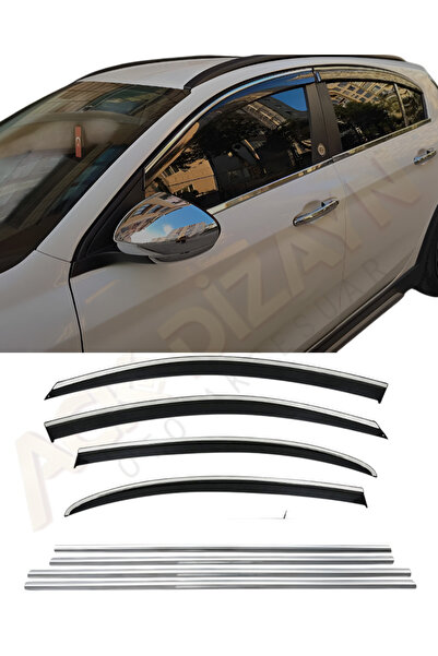 ACK Dizayn FİAT EGEA SD/HB/CROSS 2'Lİ PREMİUM SET (KROMLU CAM RÜZGARLIĞI+KROM...