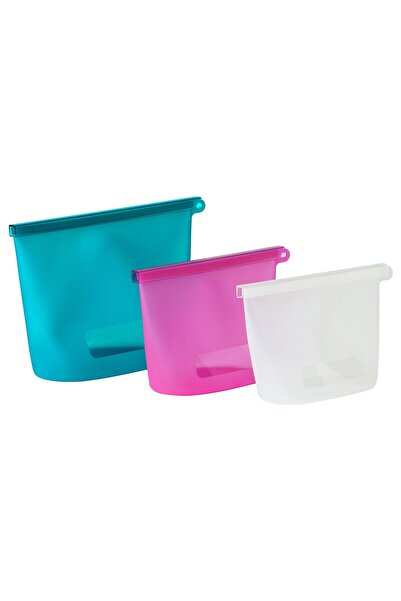 IKEA FILFISK Reusable Bag, Set of 3 Pieces, Multicolor/Silicone, 1.0/1.2/2.5 L