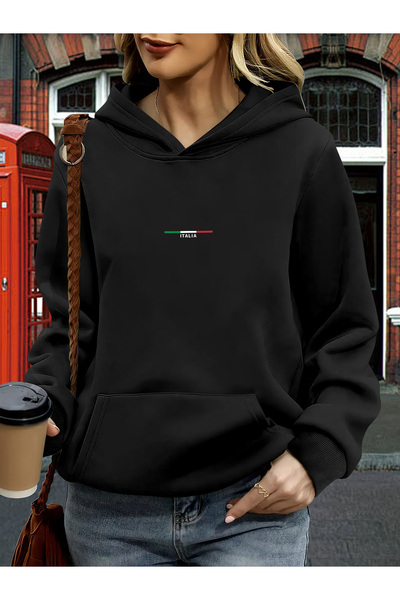 Deocept Unisex Italia Printed Hooded Comfortable Fit Oversized Cut Sweatshirt...