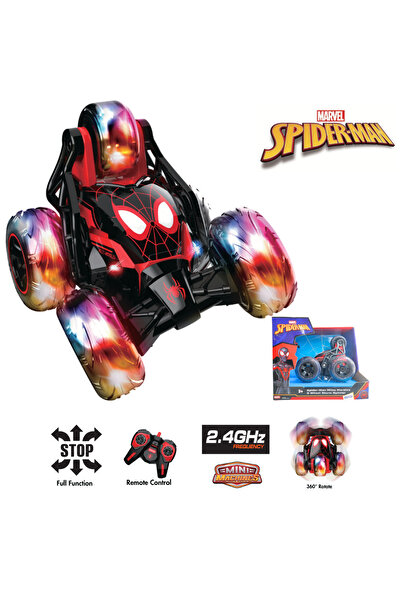 Marvel Spiderman - Miles Morales Spider-man Rc Stunt Cruiser - Black/Red