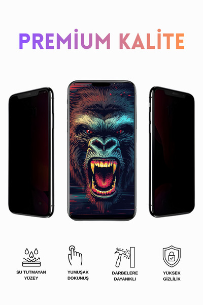 MOBİLERA iPhone 11 Uyumlu Hayalet (Privacy) Kırılmaz Cam Ekran Koruyucu - Cas...