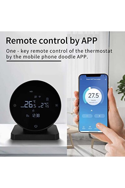 MOGODA Termostat inteligent wireless rotund, programabil WiFi din aplicația de telefon Tuya sau Smart Life, WIFI inteligent