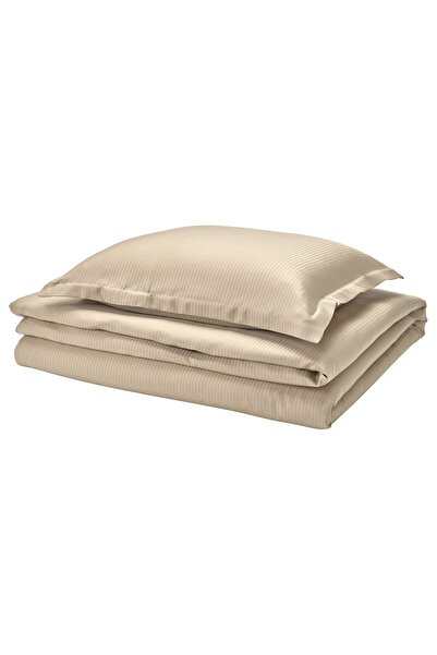 IKEA LÄKEVÄNDEROT Pillowcase + Pillow Cover, Beige, 150 x 200/50 x 60 cm