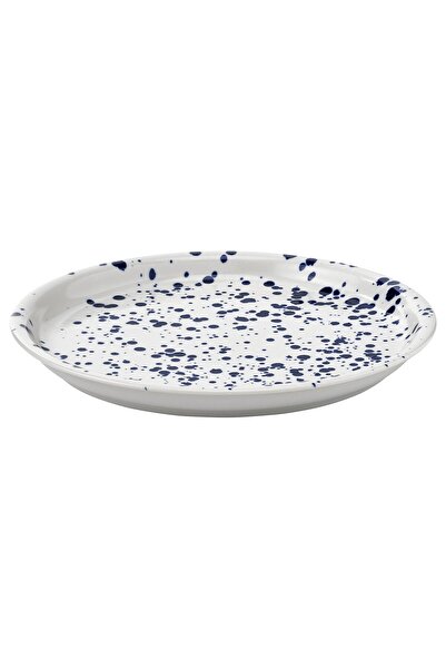 IKEA SILVERSIDA Plate, with pattern/blue, 26 cm