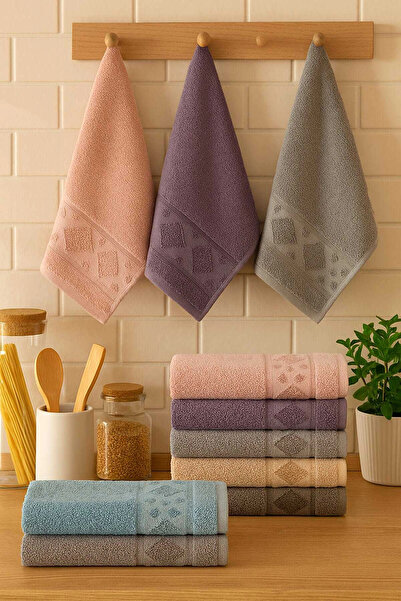 Mira Home 6 Piece Kitchen Towel Set 100% Cotton Carla
