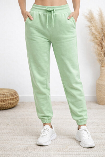 Polo State Women's 3-Thread Fleece Jogger Sweatpants Light Green