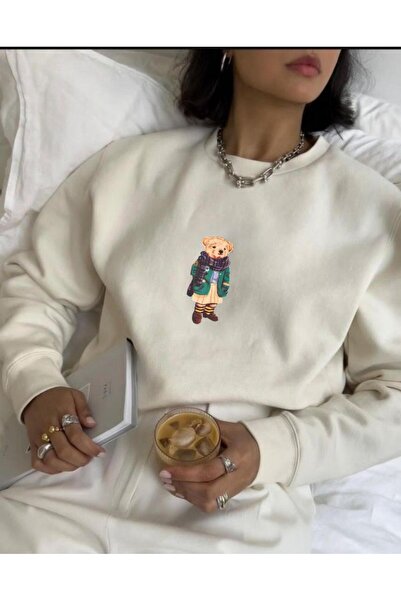 Hira Clothing تيشيرت تيدي بير مطبوع من القطن العضوي