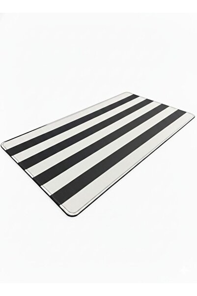 XTRIKE ME Black and White Striped Mousepad - Modern Design Non-Slip Base Gami...