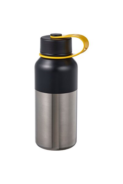 IKEA HETLEVRAD Thermos with airtight lid, stainless steel/black, 0.5 l