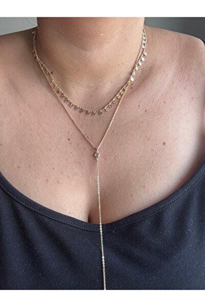 She Combines Minimalist Çift Zincirli Çelik Kolye - Suya Dayanıklı Lüks Seri ...