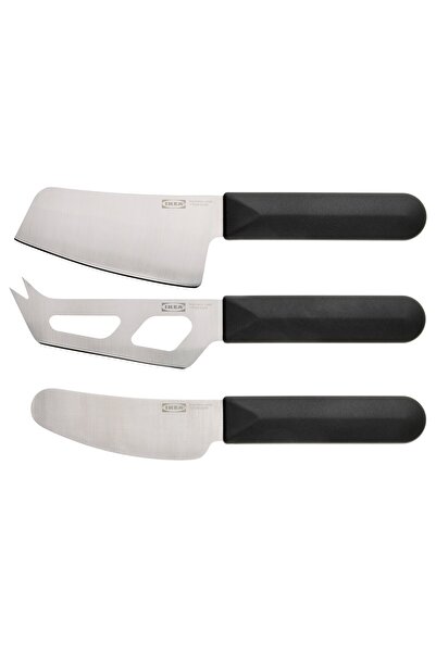 IKEA SKÄRLÅNGA Cheese Knife Set, 3 Pieces, Stainless Steel/Black