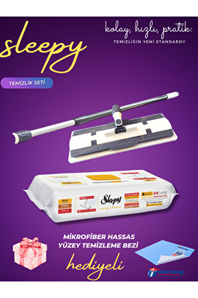 Sleepy Easy Clean Arap Sabunu Katkılı Mopa Uyumlu Yer Temizlik Havlusu 50 Yap...