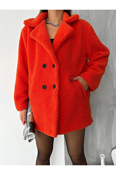 İkmal Dört Düğme Peluş Mont Astarsız
