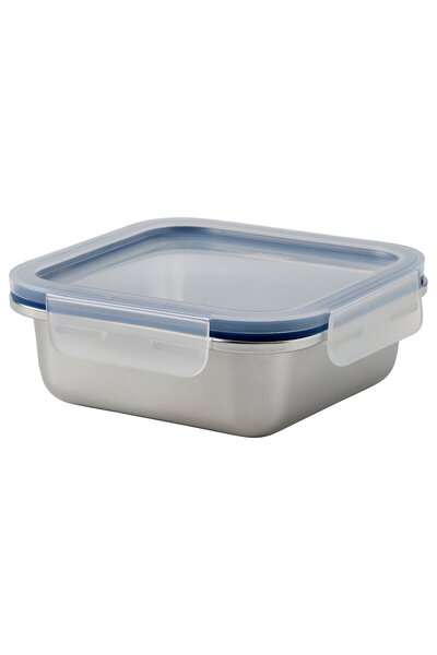 IKEA 365+ Square Container with Lid, Stainless Steel/Plastic, 600 ml