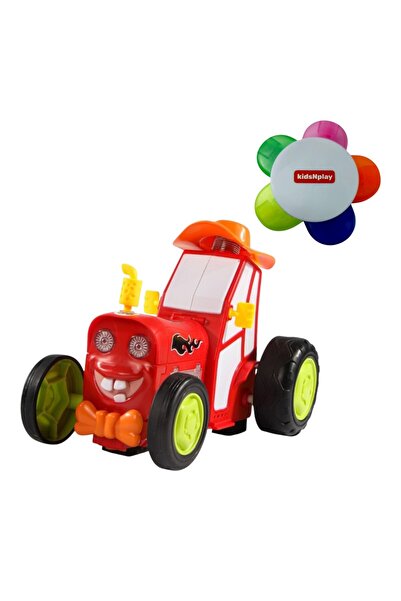 OEM Jucarie tractor muzical,dansator,lumini,kidsNplay,USB,21X13X15 cm,rosu cu...