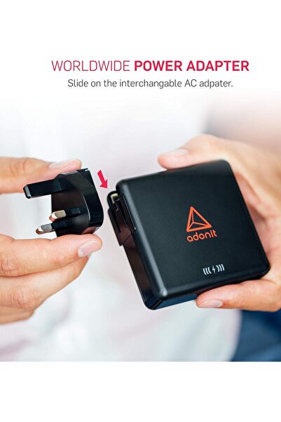 Adonit Wireless Travelcube Pro 3-In1 Power Delivery 18W Fast Charger & Qi-Com...