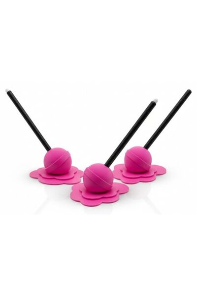 OEM Set of 3 Pencil and Pen Holders, Melting Lollipop Design - Pink