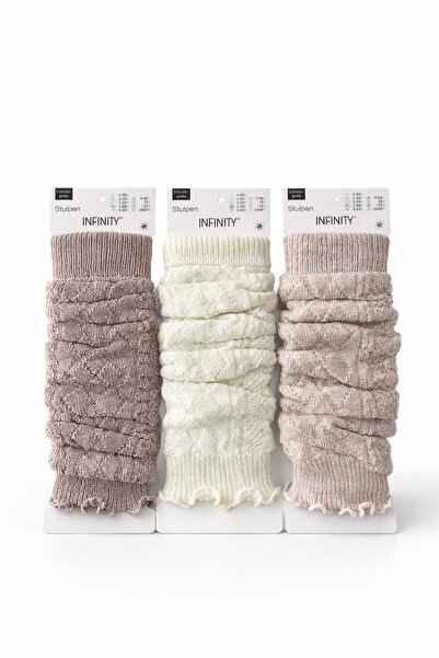 Hakan Collezione Set of 3 Beige & Cream & Brown Women's Premium Aerobics Long...