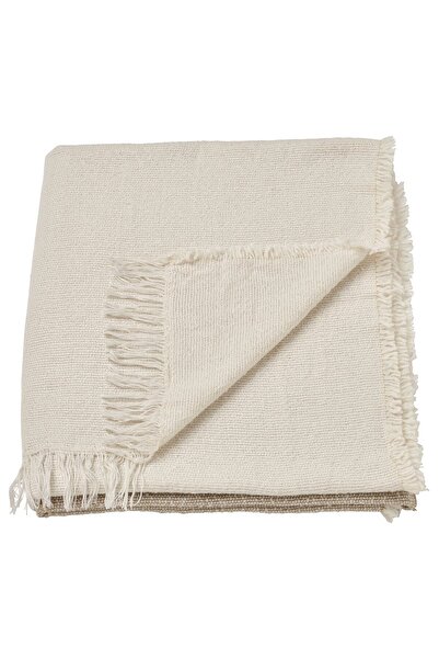 IKEA GUNNEMOR Blanket, dirty white/grey-beige, 130 x 170 cm
