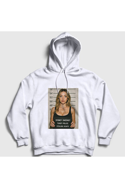 Presmono Unisex White Stealing Hearts Sydney Sweeney Hooded Sweatshirt 594603Tt