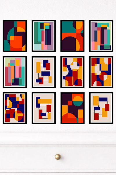 UNT Set de pictură murală modernă cu aspect de cadru din 12 piese – 15x20 cm ...