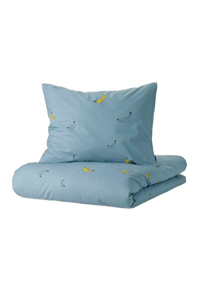 IKEA VÄNKRETS Duvet cover + pillowcase, banana blue