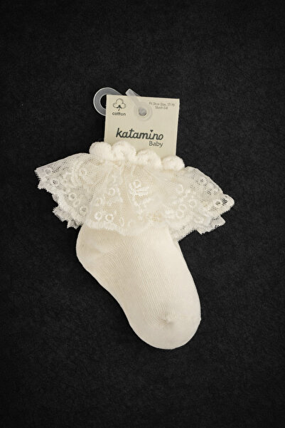 Katamino Baby Dantelli Kız Bebek Çorabı