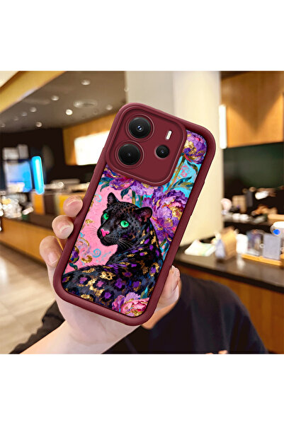 Hontinga حافظة هاتف من السيليكون مقاومة للصدمات بنمط باردوس باللون الأحمر الد...