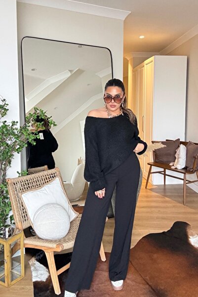 Sohotique By P Massi Stretch Fabric Palazzo Pants Black