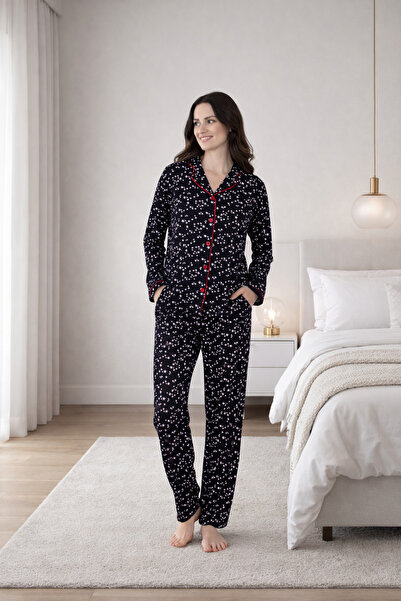 FORMO PREMIUM Γυναικείο Σετ Πιτζάμες από 100% Φυσικό Βαμβάκι Ναυτικό Μπλε με ...