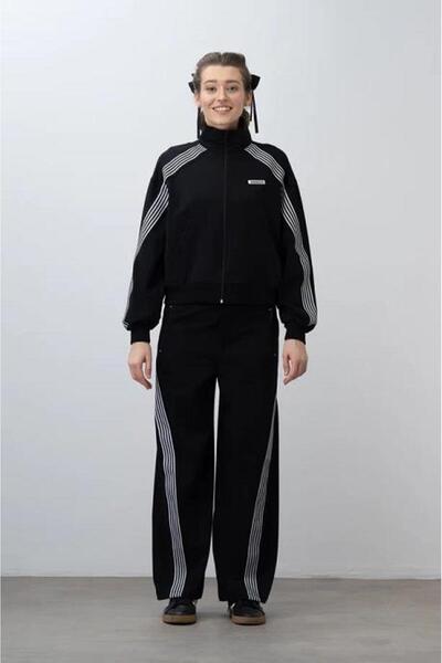 LOCO LOCO 7465 Girl's Striped Tracksuit Set